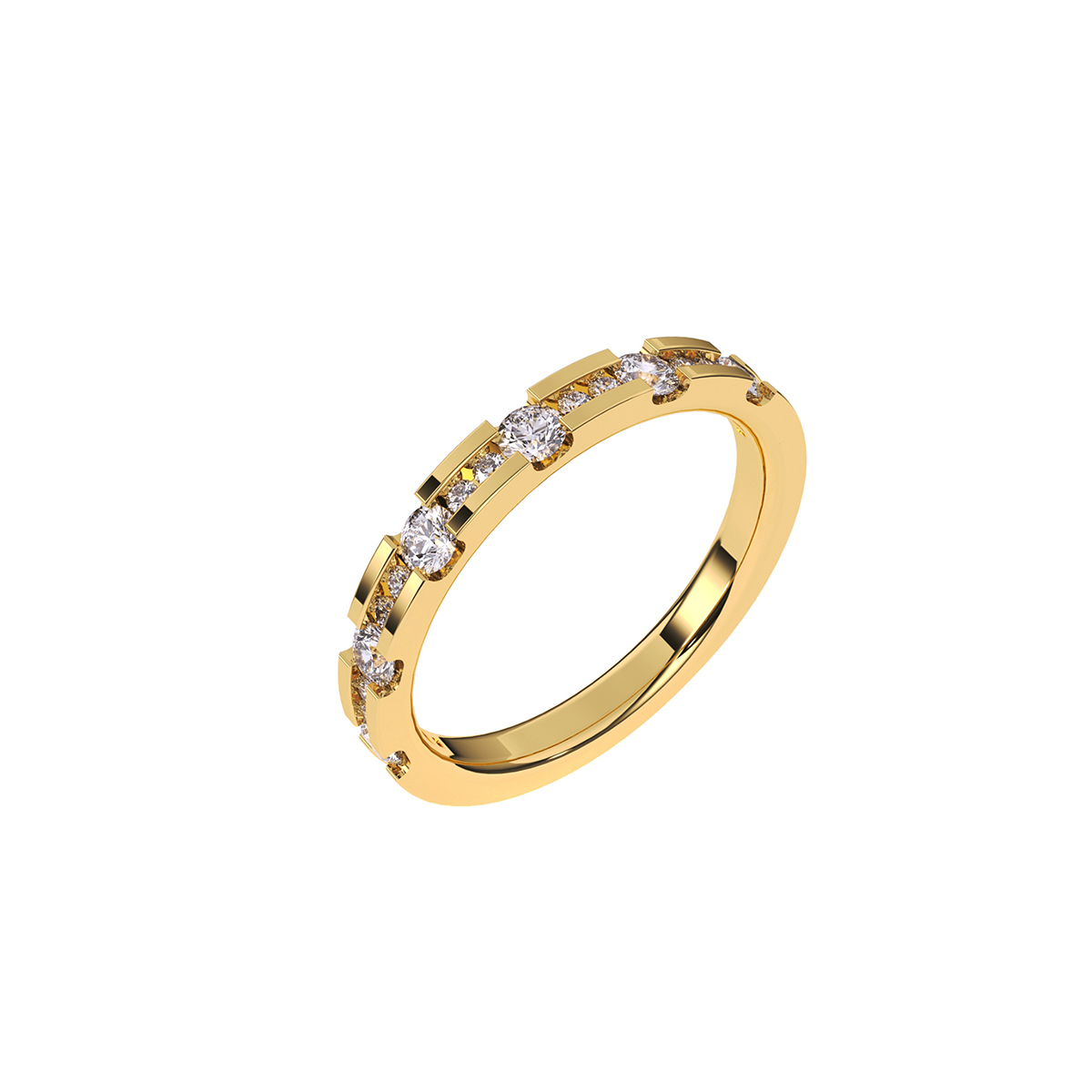 Fancy Round Diamond Half Eternity Band